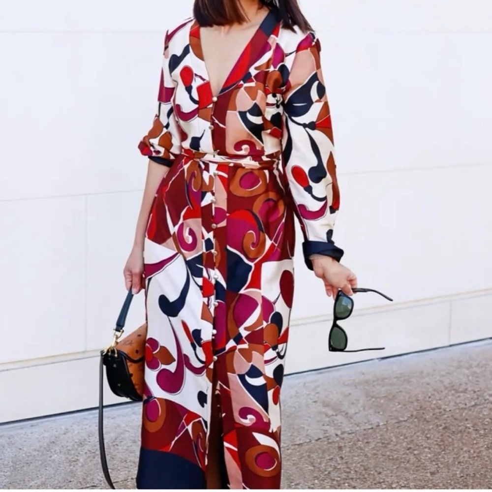 Zara printed shirt dress - Picture 3 of 5